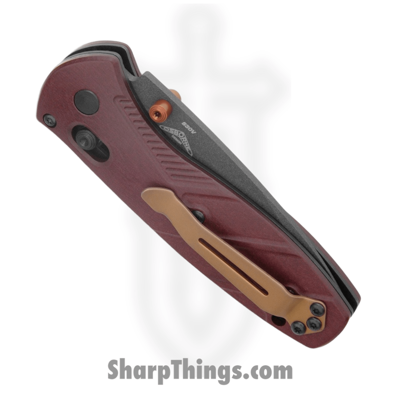 Benchmade - 585BK-04 - Mini Barrage - Folding Knife - CPM S30V Coated Drop Point - Richlite - Red - Image 4