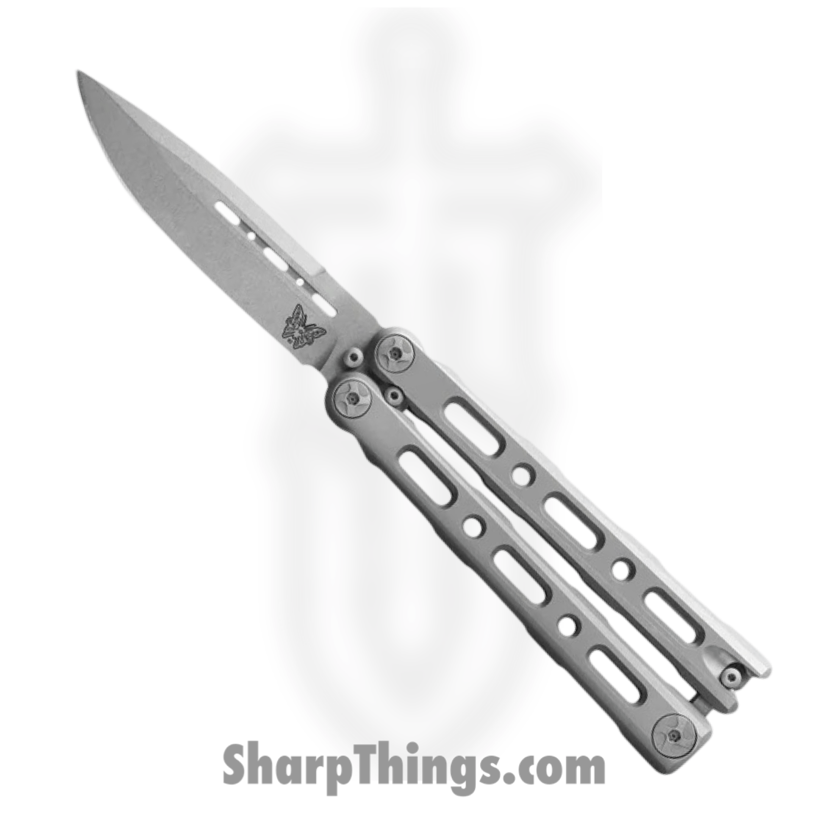 Benchmade - 82 - Laro - Balisong - CPM MagnaCut Stonewash Drop Point - Titanium - Gray