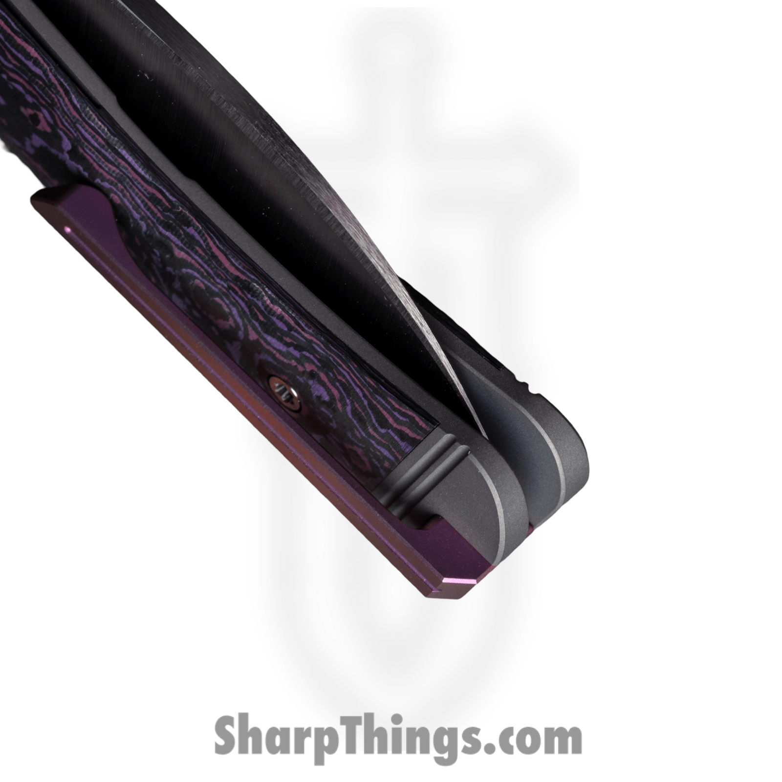 Jack Wolf Knives - DIAMO-01-FC-PUR-HAZ - Diamondback Jack - Folding Knife - S90V Satin Sheepsfoot - Fat Carbon - Purple Haze - Image 4