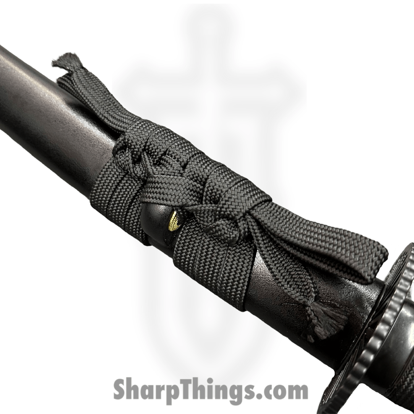 SBC - DKSHAD0125 - Dark Shadow Samurai 2 Piece - Fixed Blade Knife - Damascus Black Katana & Wakizashi - Cord Wrapped Ray Skin - Black - Image 15