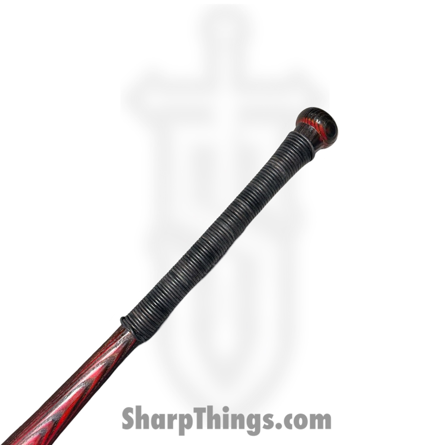 Heavy Barrel Designs - HBD-bat-5 - Studded Bat - Leather Cord Wrapped Grip - Red Black - Image 4
