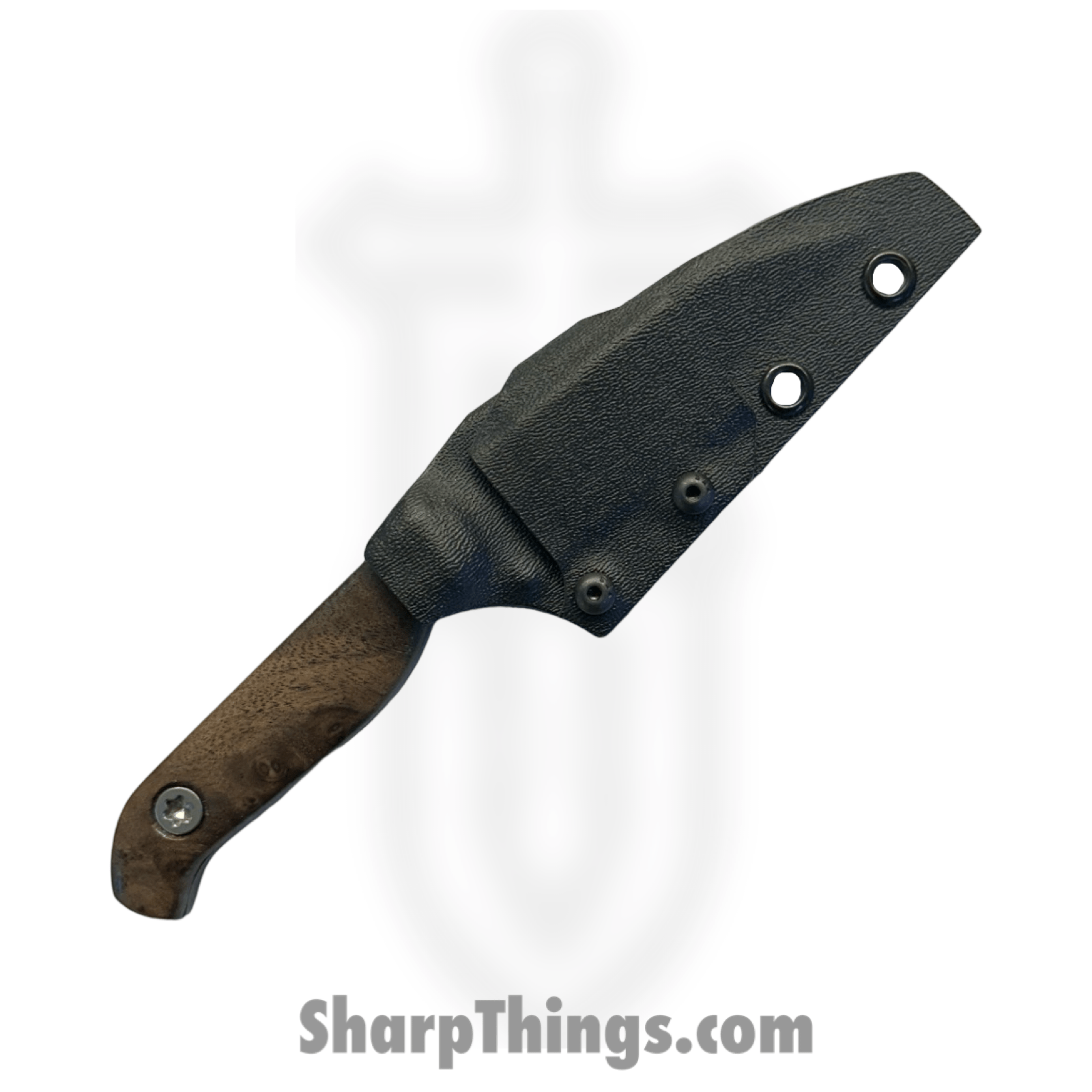 Half Face Blades - HFBGULBKWN09 - Gula Gula - Fixed Blade Knife - S45VN Acid Etched Wharncliffe - Black Walnut - Black Brown - Image 3