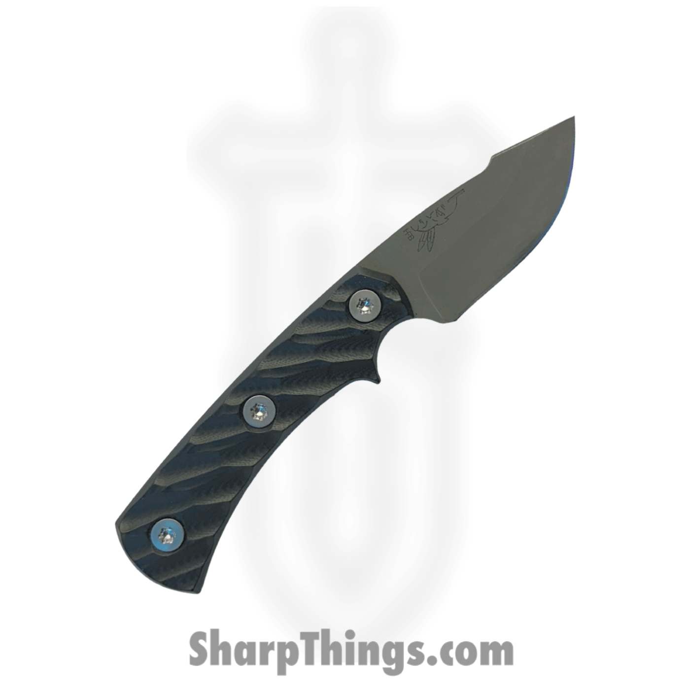 Half Face Blades - HFBHARBKG111 - Beef Harpoon - Fixed Blade Knife - S45VN Acid Etched Harpoon - G10 - Black - Image 2
