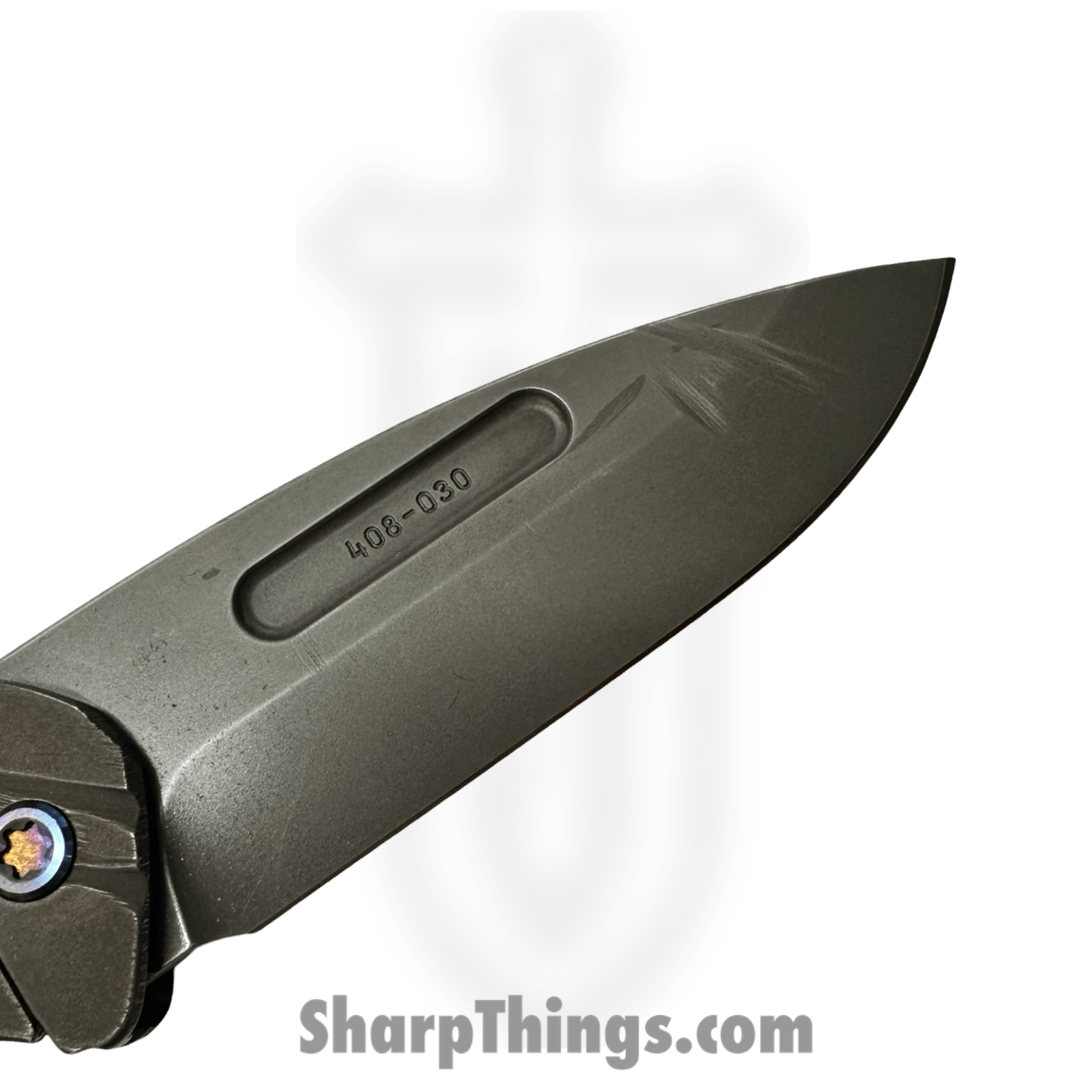 Medford Knife and Tool - MK2084TD-01TM-TFCP-Q4 - Prae Slim "Fallout" - Folding Knife - S45VN Natural Drop Point - Titanium - Gray - Image 4