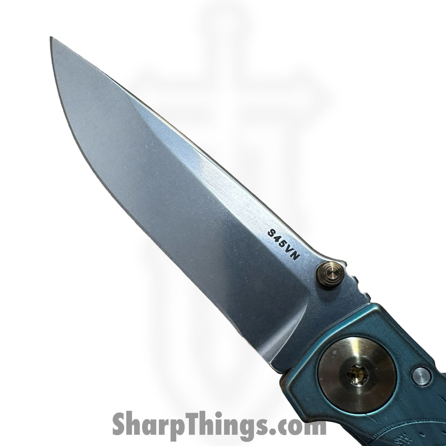 Spartan Blades - SF10CUSCOMP - Harsey Folder Custom 3.25 - Compass - Folding Knife - CPM S45VN Stonewash Drop Point - Titanium - Teal - Image 5