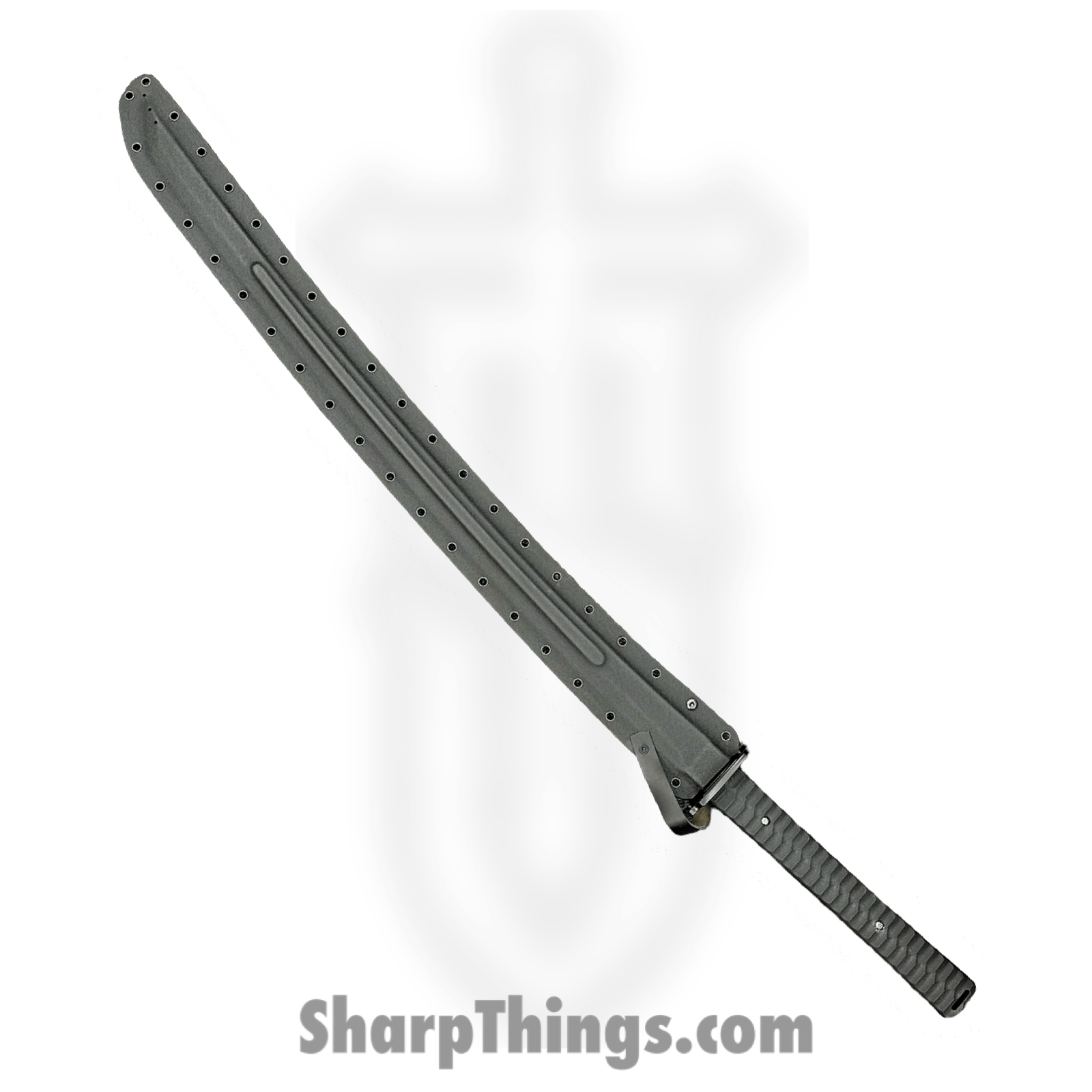 SBC - TACKAT0125 - Star Commander Tactical - Fixed Blade Knife - 1095 HC Satin Katana - Kydex - Black - Image 3