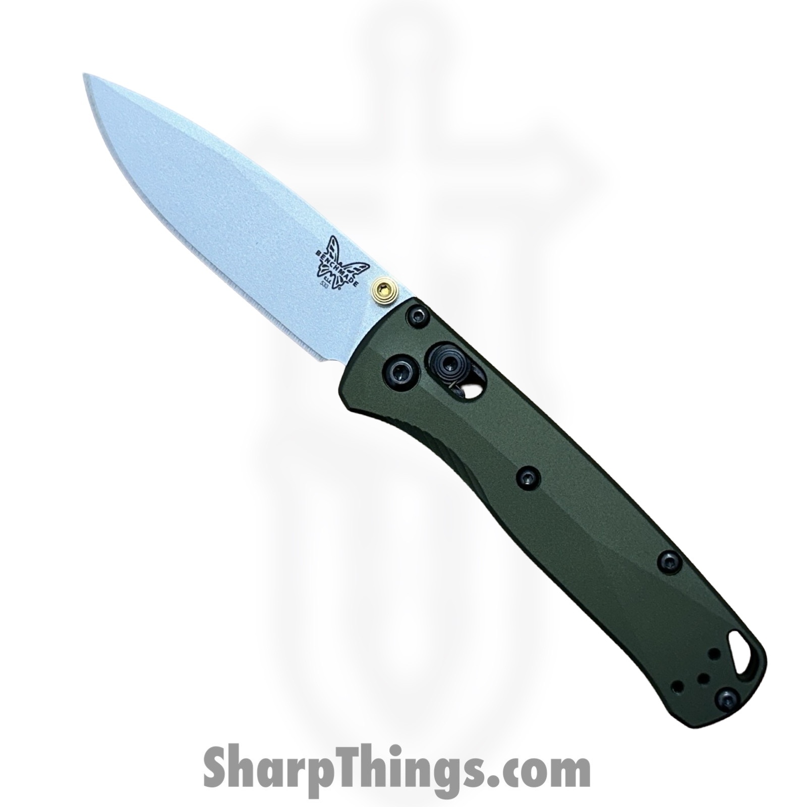 Benchmade - 533SL-10 - Seasonal Mini Bugout - Folding Knife - CPM S90V Coated Drop Point - Aluminum - Woodland Green