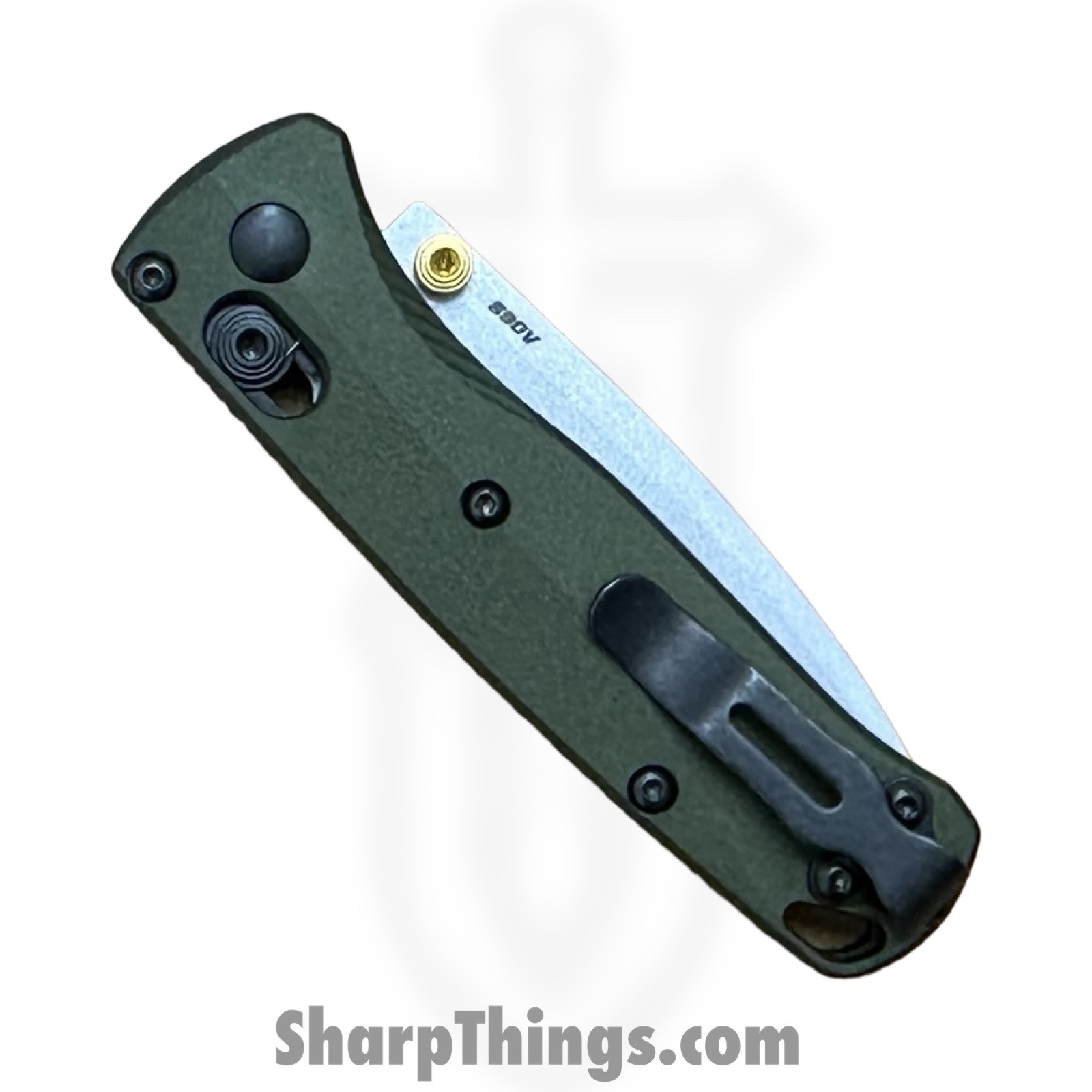 Benchmade - 533SL-10 - Seasonal Mini Bugout - Folding Knife - CPM S90V Coated Drop Point - Aluminum - Woodland Green - Image 7