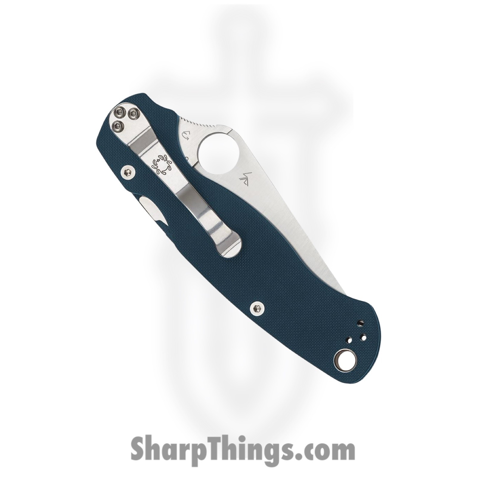 Spyderco - SC81GPCBL2 - Para 2 - Folding Knife - CPM-SPY27 Satin Clip Point - G10 - Blue - Image 2