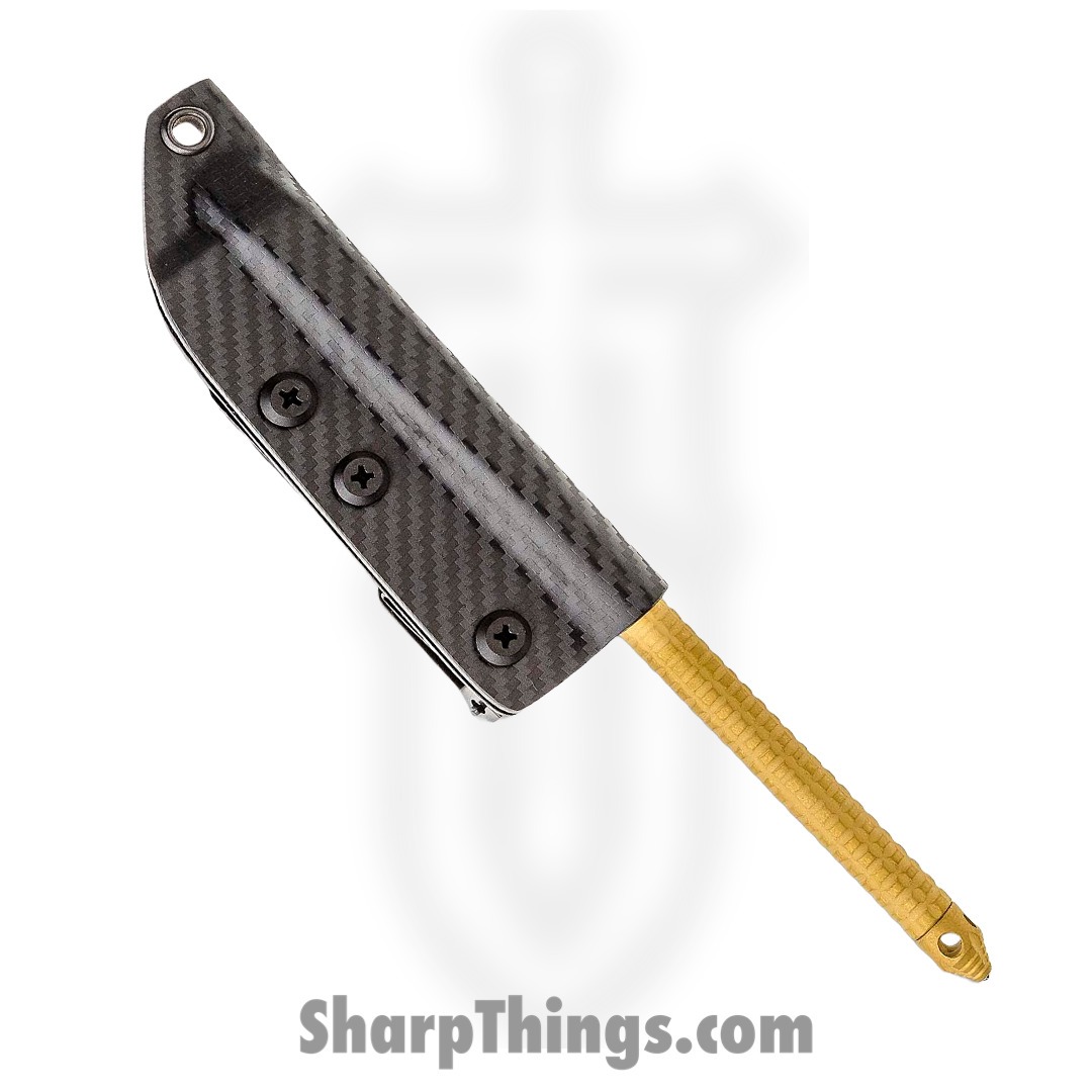 Microtech - 112-1TINS - TAC-P Spike with Glass Breaker - Fixed Blade Knife - 410 SS Coated Spike - Stainless - Gold - Image 10