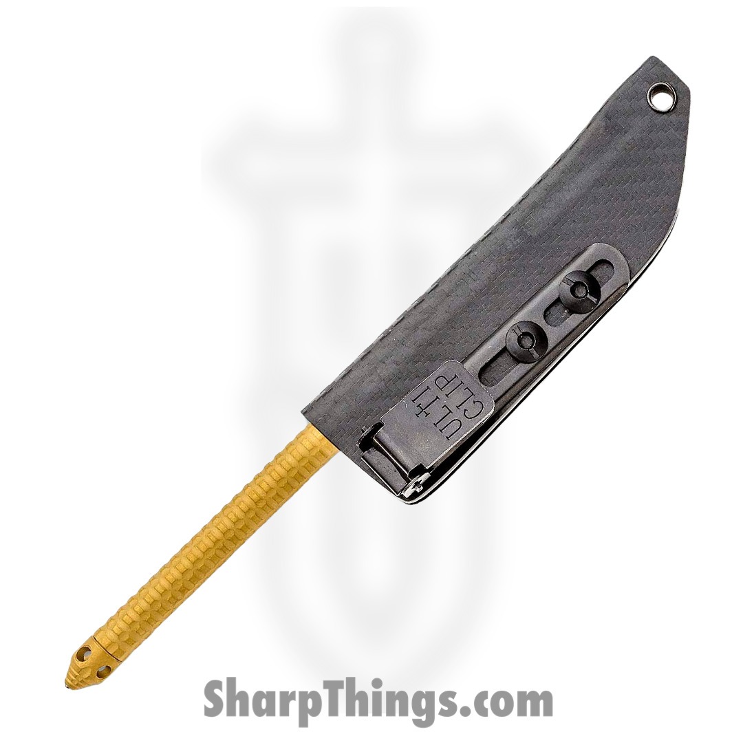 Microtech - 112-1TINS - TAC-P Spike with Glass Breaker - Fixed Blade Knife - 410 SS Coated Spike - Stainless - Gold - Image 11