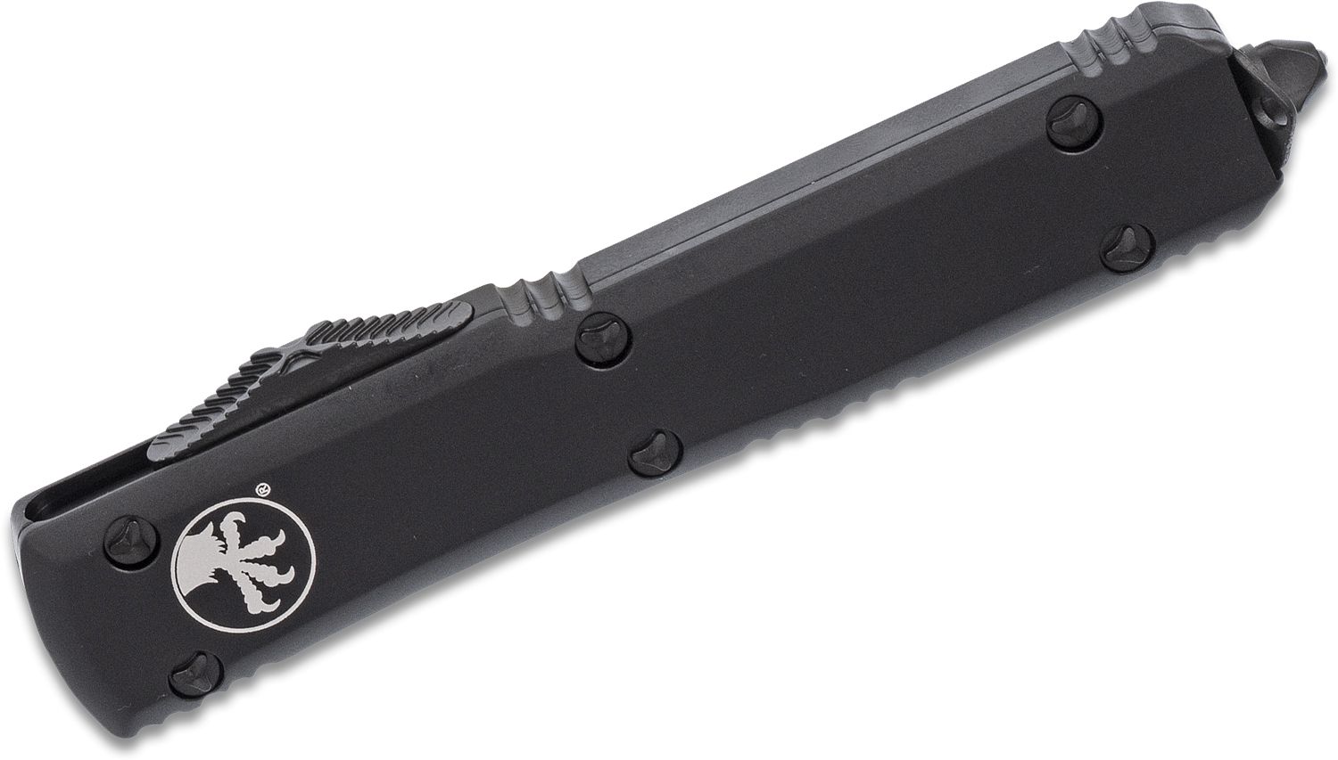 Microtech - 120-2T - Ultratech Tactical - OTF Auto - M390 Two Tone Bayonet - 6061-T6 Aluminum - Black - Image 13