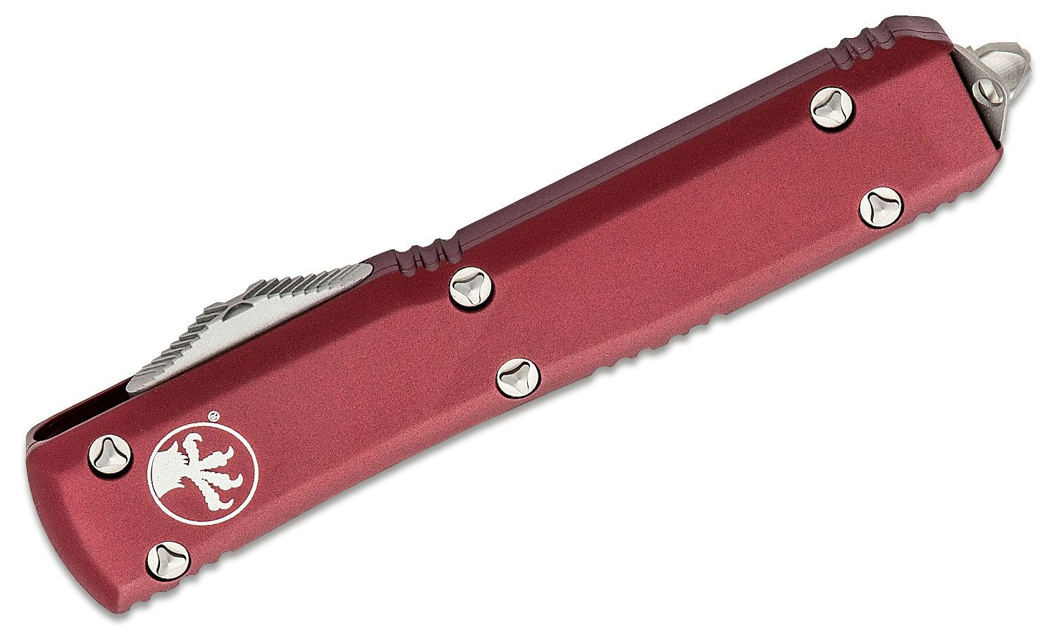 Microtech - 121-10MR - Ultratech - OTF Auto - Elmax, M390, 204P Stonewash Drop Point - 6061-T6 Aluminum - Merlot - Image 11