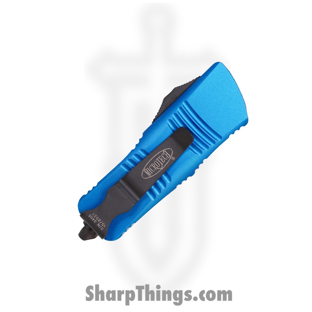 Microtech - 238-3BL - Troodon Mini - OTF Auto - M390 Coated Dagger - 6061-T6 Aluminum - Blue - Image 10