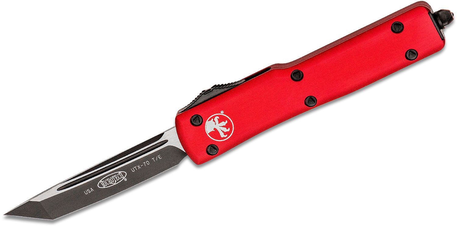 Microtech - 149-1RD - UTX-70 - OTF Auto - Elmax, M390, 204P Coated Tanto - 6061-T6 Aluminum - Red - Image 11