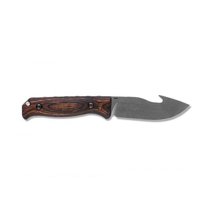 Benchmade - 15004 - Saddle Mountain Skinner - Fixed Blade Knife - CPM-S30V Satin Drop Point - Stabilized Wood - Brown - Image 15