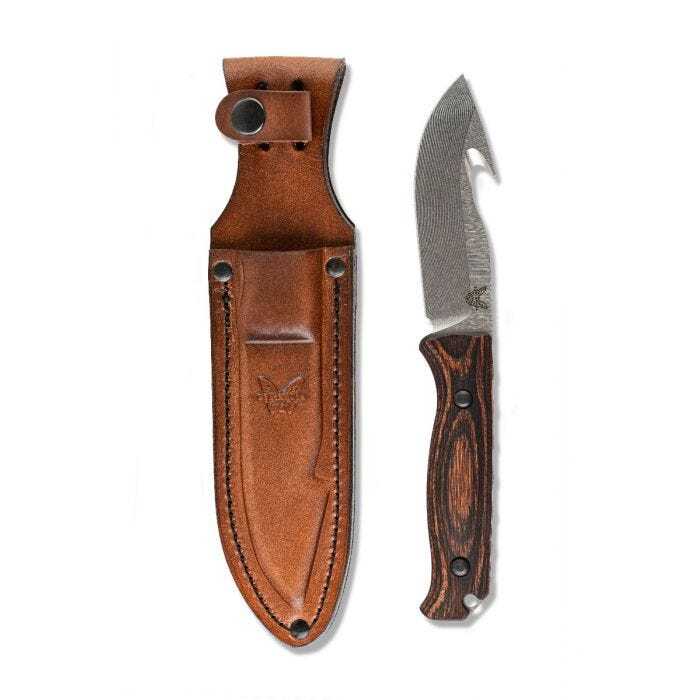 Benchmade - 15004 - Saddle Mountain Skinner - Fixed Blade Knife - CPM-S30V Satin Drop Point - Stabilized Wood - Brown - Image 12