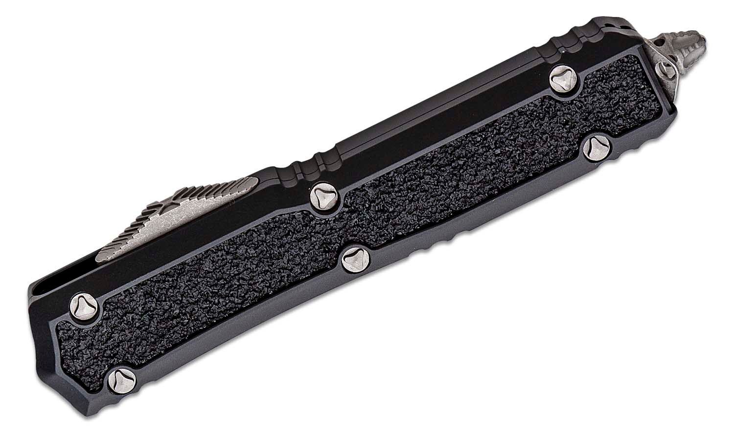 Microtech - 206-10APS - Makora Signature Series - OTF Auto - Elmax, M390, 204P Apocalyptic Dagger - Aluminum/Traction Inlay - Black - Image 14