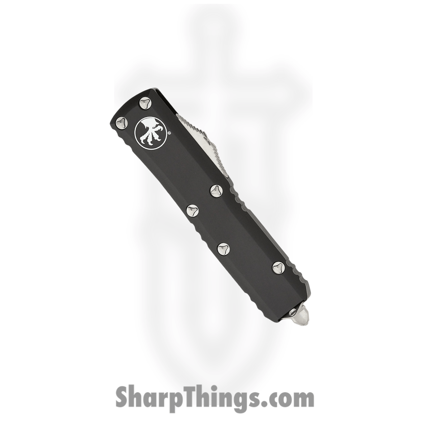 Microtech - 231-10 - UTX-85 - OTF Auto - Elmax, M390, 204P Stonewash Drop Point - 6061-T6 Aluminum - Black - Image 9