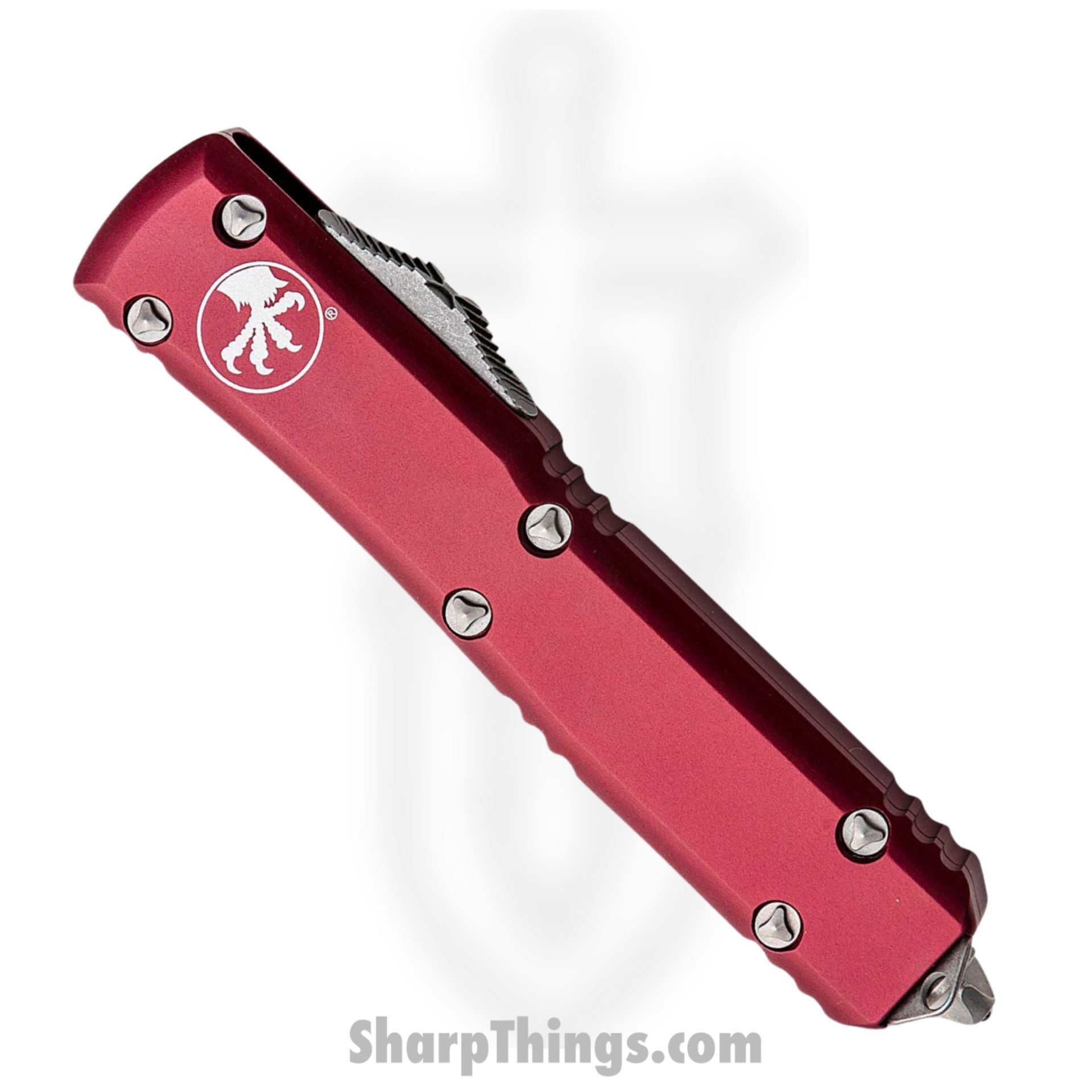 Microtech - 121-10MR - Ultratech - OTF Auto - Elmax, M390, 204P Stonewash Drop Point - 6061-T6 Aluminum - Merlot - Image 9