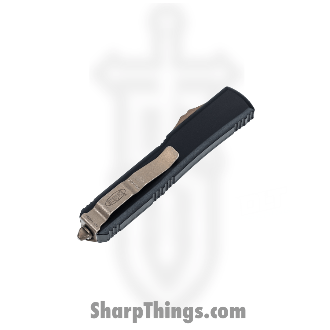 Microtech - 122-13AP - Ultratech - OTF Auto - Elmax, M390, 204P Bronze Apocalyptic Dagger - 6061-T6 Aluminum - Black - Image 8