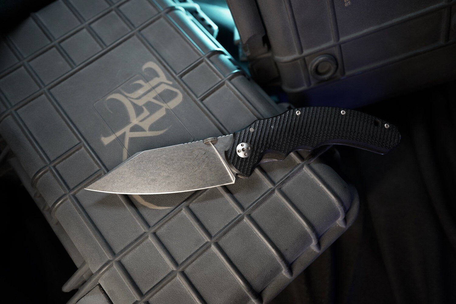 Bastinelli Creations - BAS209 - Dragotac Compact - Folding Knife - D2 Stonewash Wharncliffe - G10 - Black - Image 8