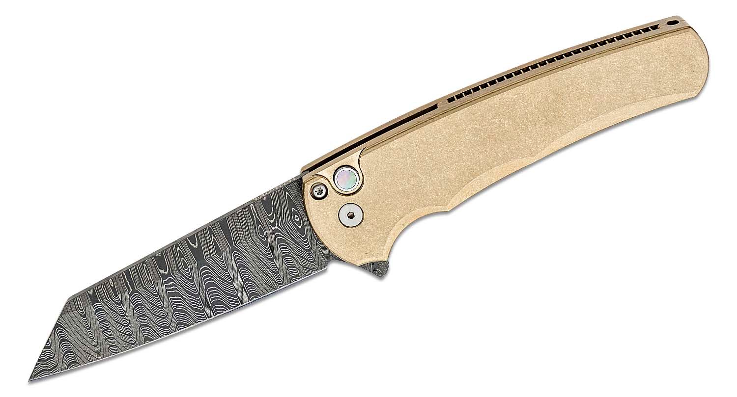 ProTech - 5210-DAMA - Malibu Custom - Folding Knife - Damascus Damascus Wharncliffe - Aluminum - Bronze - Image 13