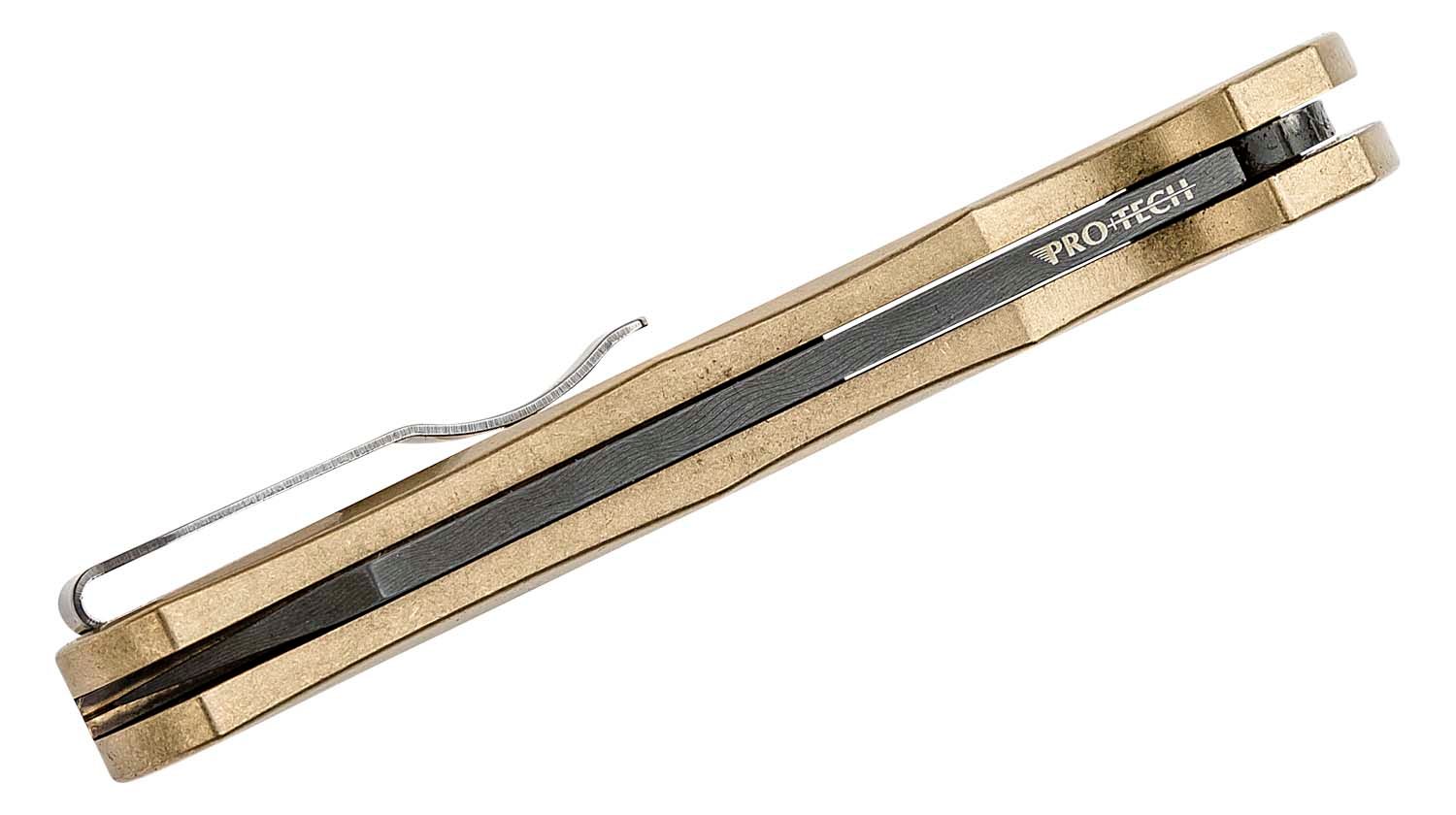 ProTech - 5210-DAMA - Malibu Custom - Folding Knife - Damascus Damascus Wharncliffe - Aluminum - Bronze - Image 16