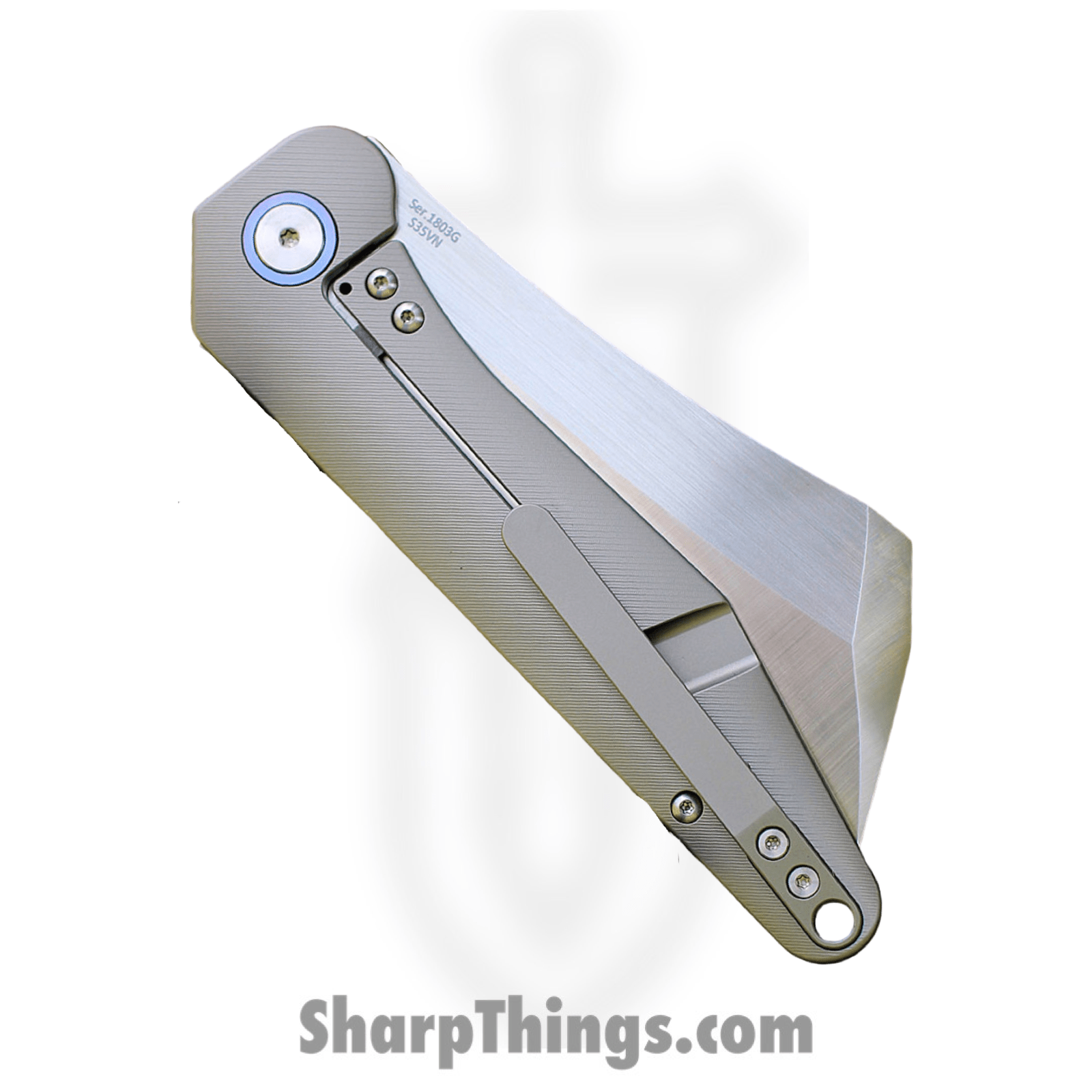 Artisan Cutlery - ATZ1803GGYS - Osprey - Folding Knife - S35VN Satin Drop Point - Titanium - Gray - Image 6