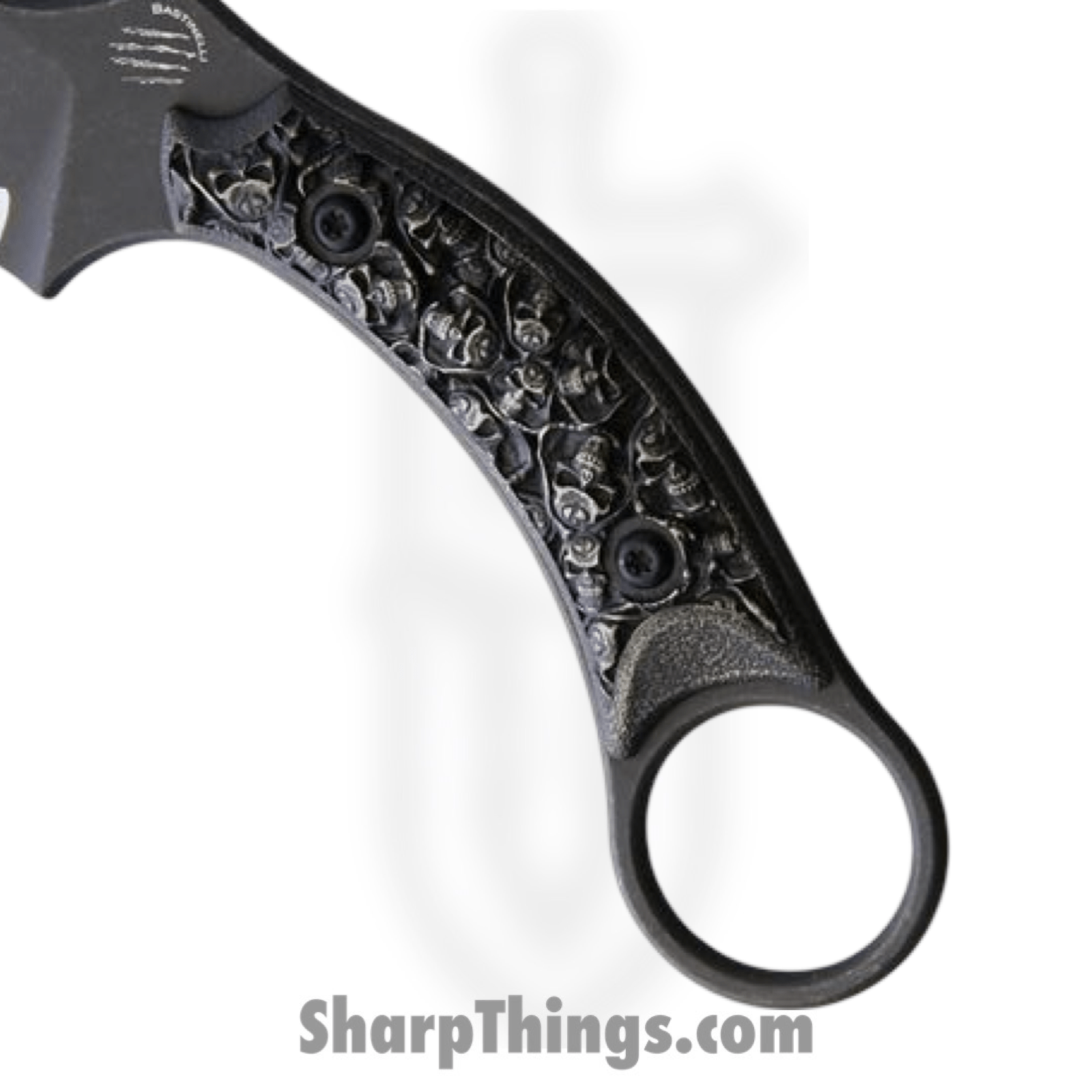 Bastinelli Creations - BAS206SZ - Mako - Fixed Blade Knife - N690 Coated Full Tang P/S - Sculpted Skull - Black Bronze - Image 8