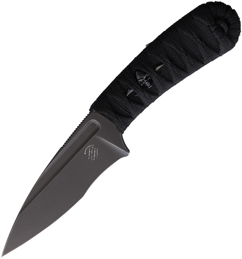 Bastinelli Creations - BAS215M - SIN - Fixed Blade Knife - N690 Coated Full Tang - Cord Wrapped - Black - Image 7