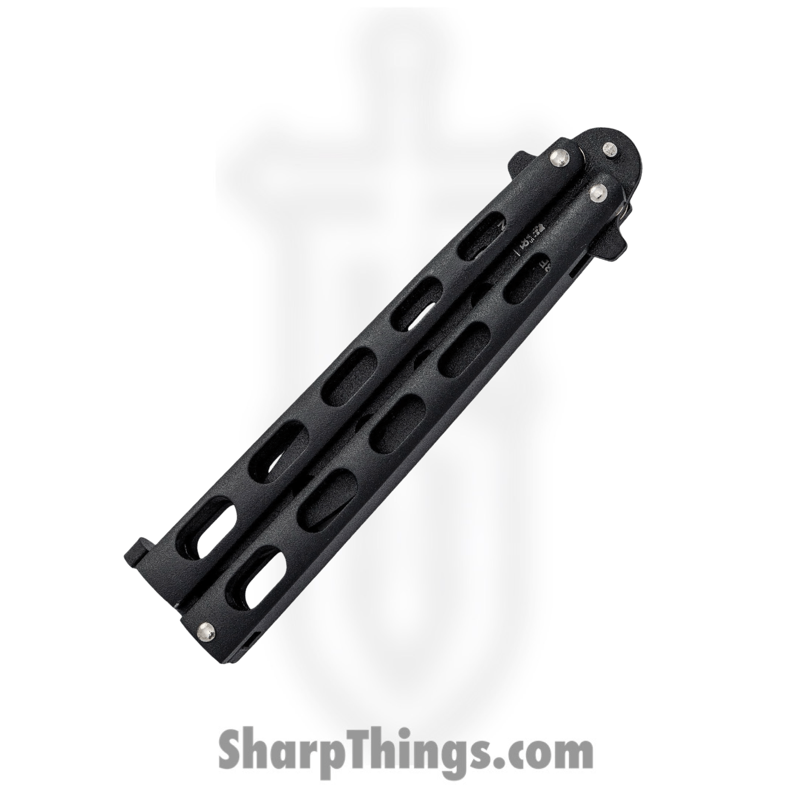 Bear & Son - BC115BTR - Butterfly Trainer - Balisong - 1095 HC Coated Drop Point - Powder Coated Zinc - Black - Image 9
