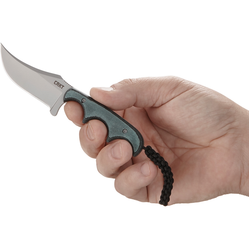 CRKT - 2379 - Minimalist Persian - Fixed Blade Knife - 8Cr13MoV Bead Blast Persian - Polished Resin Infused Fiber - Green - Image 11