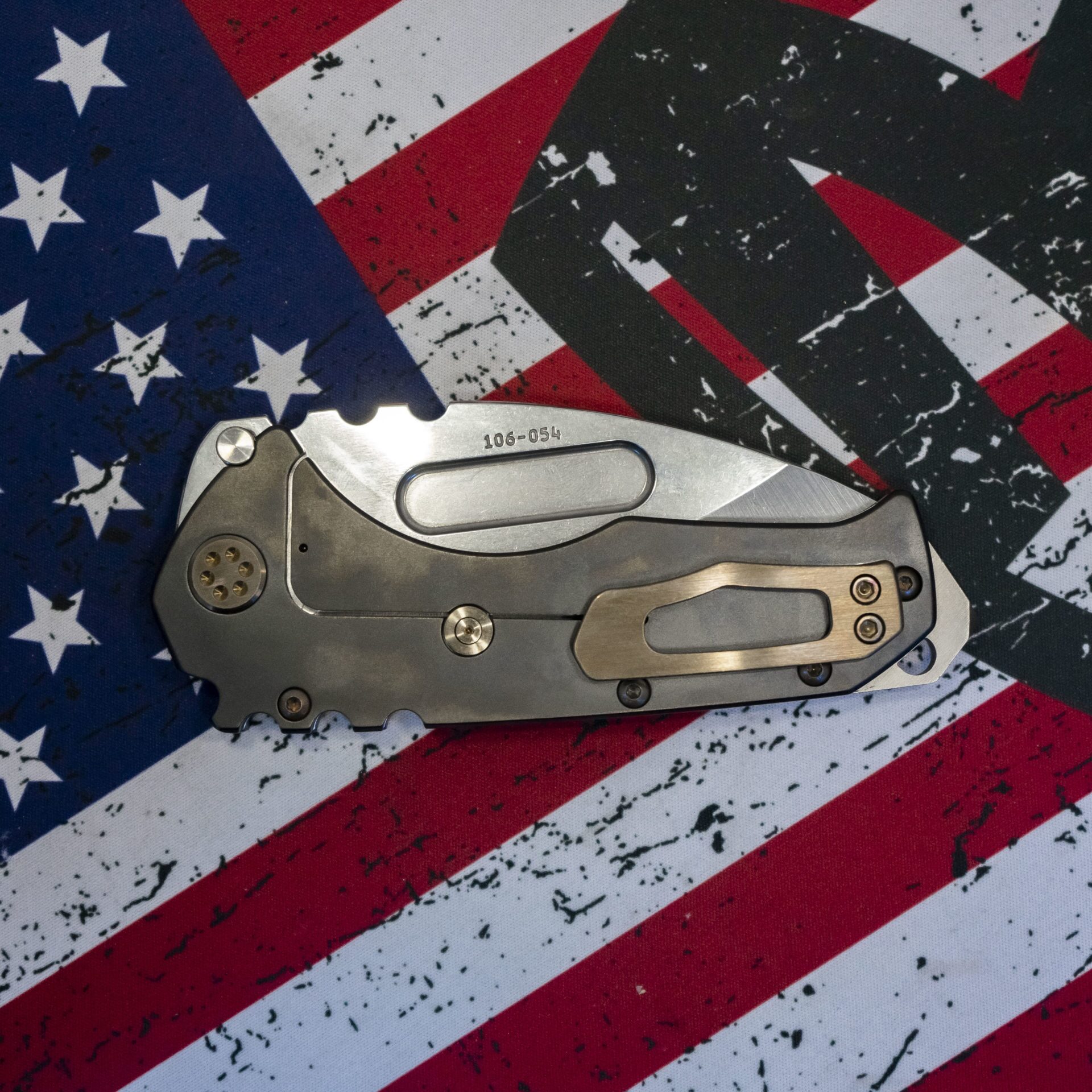Medford Knife - MK012STD-03PV-T1C1-BP - Praetorian T - Tumbled Drop Point Folding Knife - S35VN - Faced/Flm Blues - Image 8