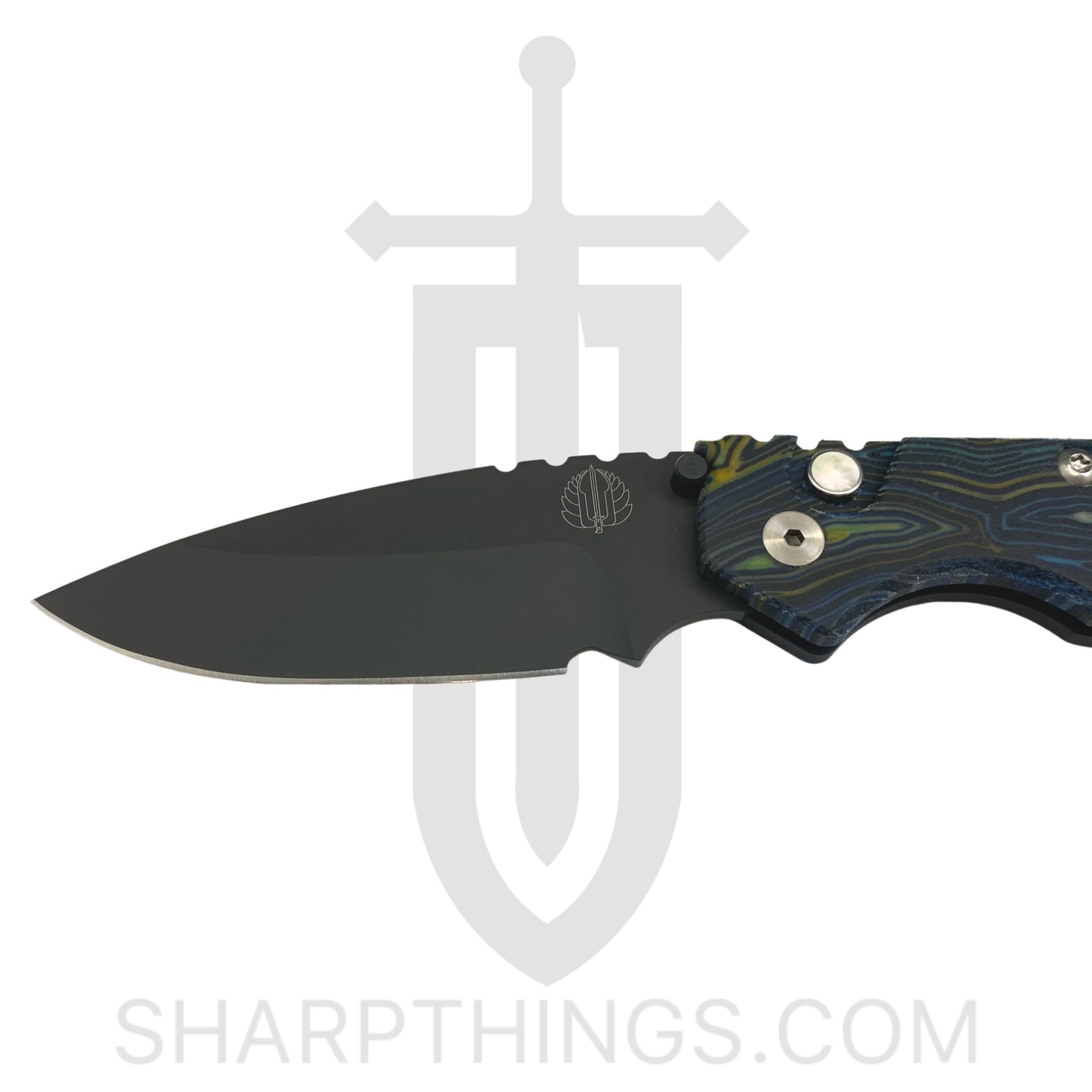 ProTech - SnGMC4 - Custom Strider SnG Edition - Automatic Knife - 154CM Coated Drop Point - Aluminum/G-Carta - Black/Blue/Yellow - Image 9