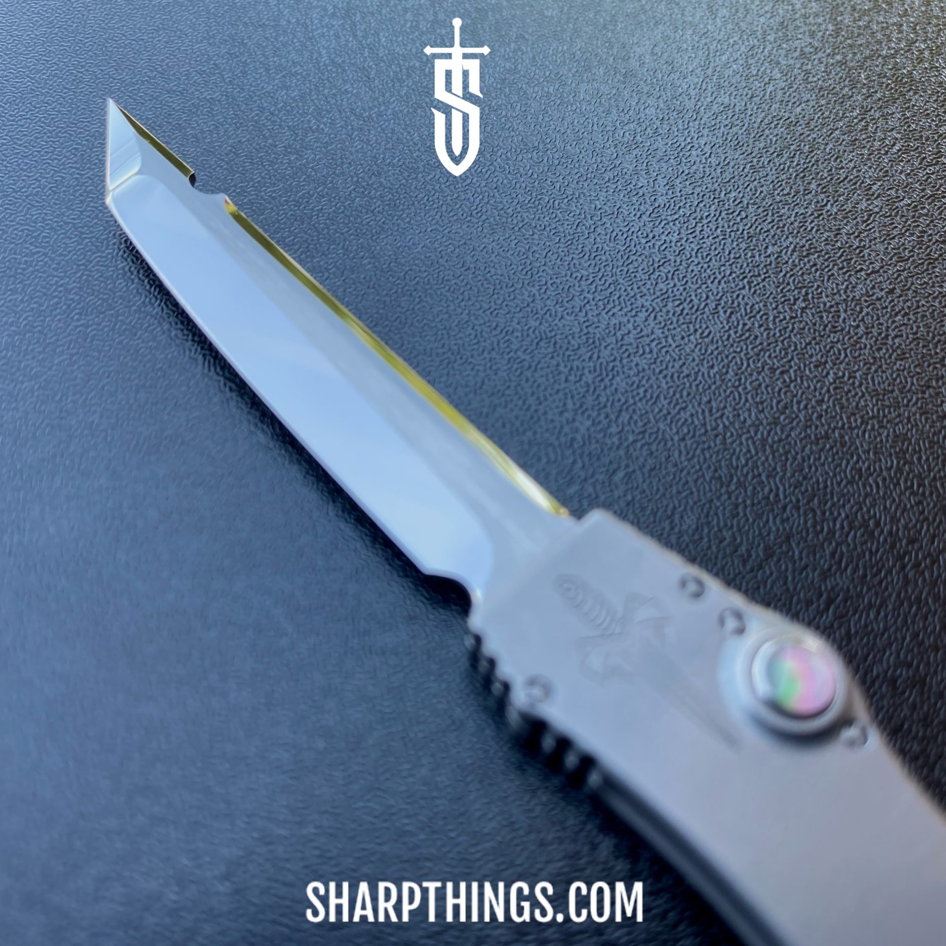 Marfione Custom Knives - 349-MCK-Mir - Marfione Custom Halo III Mini - Automatic Knife - 349-MCK-Mir Marfione Custom Halo III Mini Automatic Knife - 416 SS/MOP - Natural - Image 25