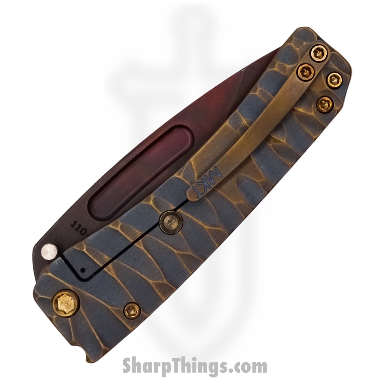 Medford Knife - MK033SVD-37A2-T1C1-Q4 - Midi Marauder Vulcan Drop Point Folding Knife - S35VN - Blue "Predator" - Image 14