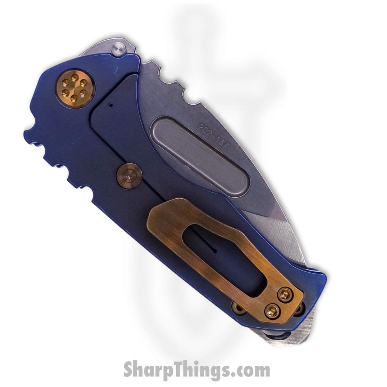 Medford Knife - MK029SPD-30PV-T1CP-BP - Genesis "T" Tumbled Drop Point Folder - S35VN - PVD - Image 16