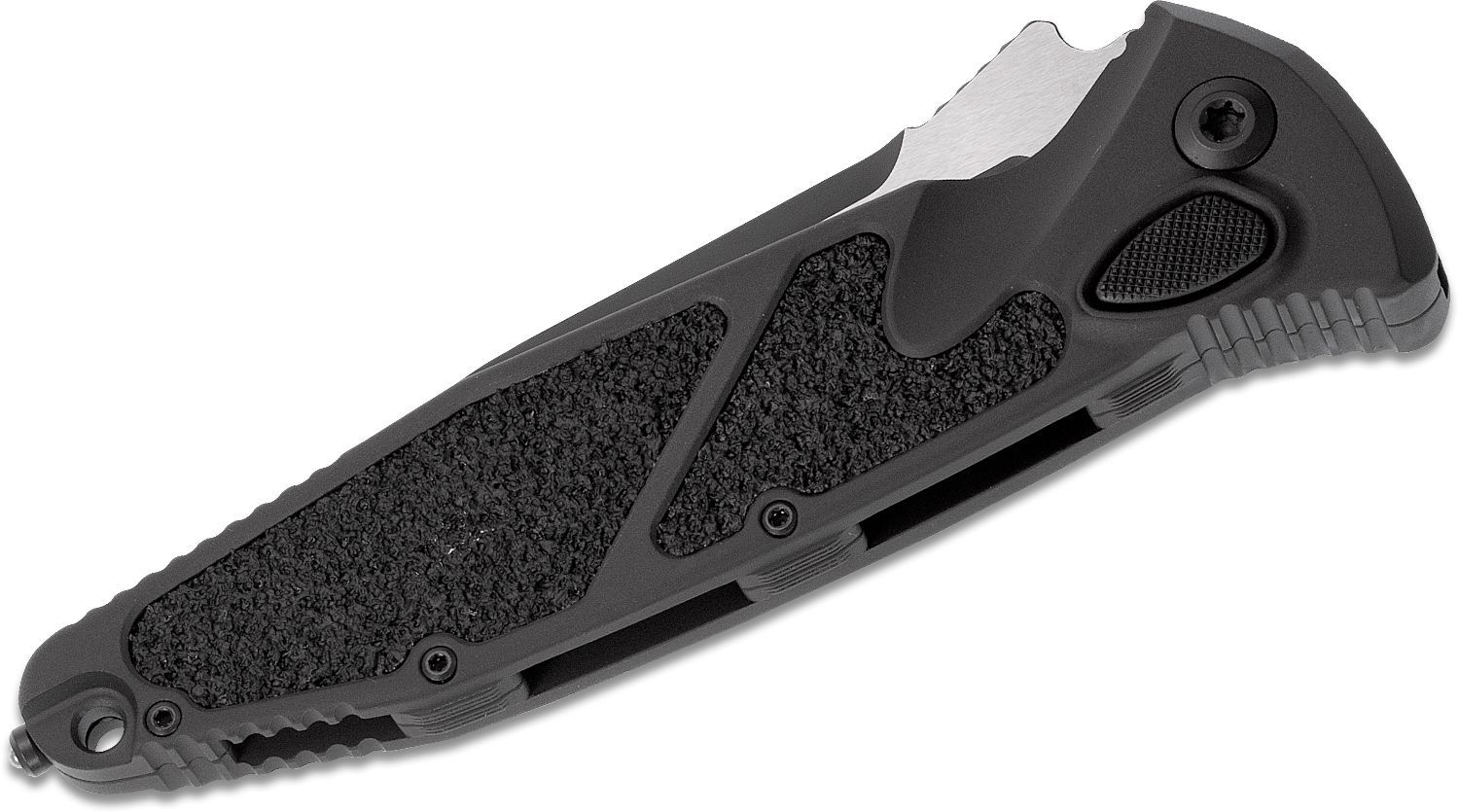 Microtech - 160A-1T - Socom Elite Tactical S/E - Automatic Knife - Bohler Elmax, M390, or 204P Coated Clip Point - 6061-T6 Aluminum with Textured Rubber Inserts - Black - Image 7