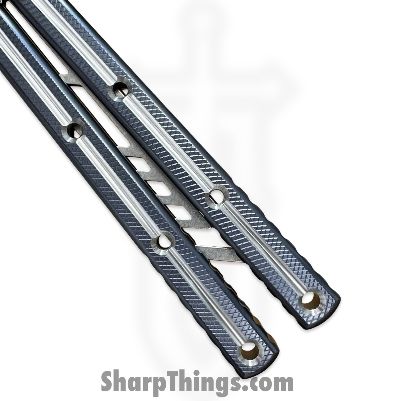 Squid Industries - KRTR-DTGM - Krake Raken V3 Trainer Dual Tone - Balisong - 410 SS Stonewash - 7075 Aluminum Alloy - Gunmetal - Image 3