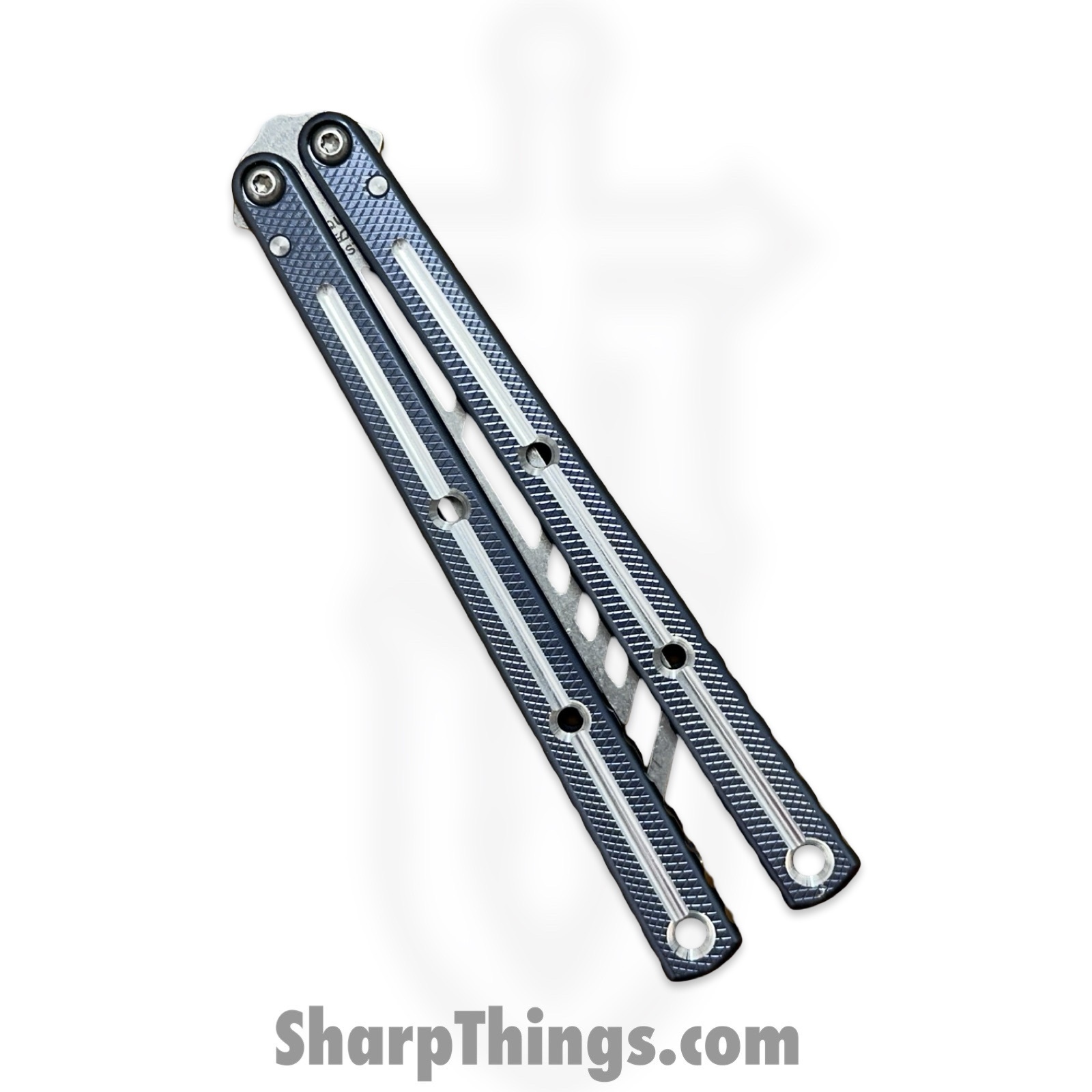 Squid Industries - KRTR-DTGM - Krake Raken V3 Trainer Dual Tone - Balisong - 410 SS Stonewash - 7075 Aluminum Alloy - Gunmetal - Image 7