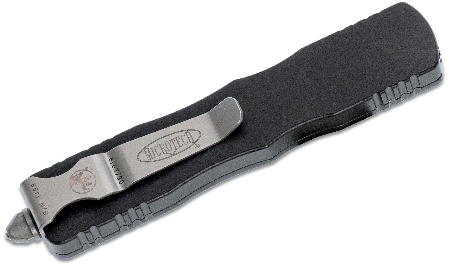 Microtech - 225-10 - Dirac - OTF Auto - Elmax, M390, 204P Stonewash Dagger - 6061-T6 Aluminum - Black - Image 12