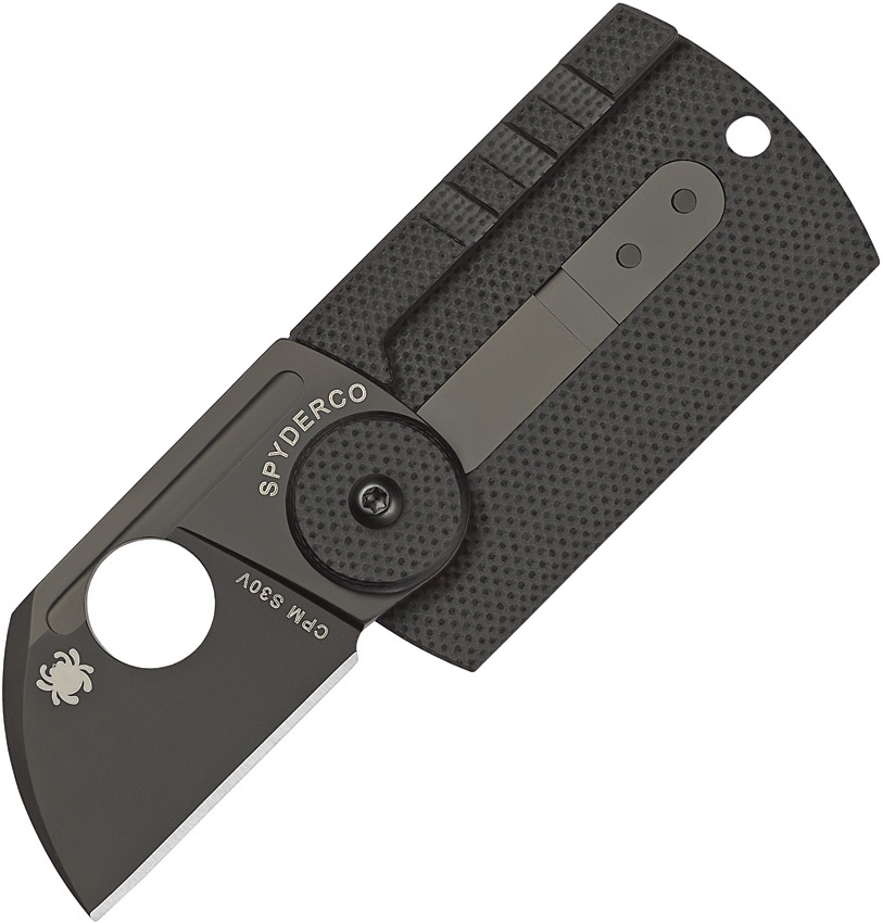 Spyderco - SC188CFBBKP - Dog Tag Non-Locking - Folding Knife - CPM-S30V Black Sheepsfoot - Carbon Fiber G10 - Black - Image 12
