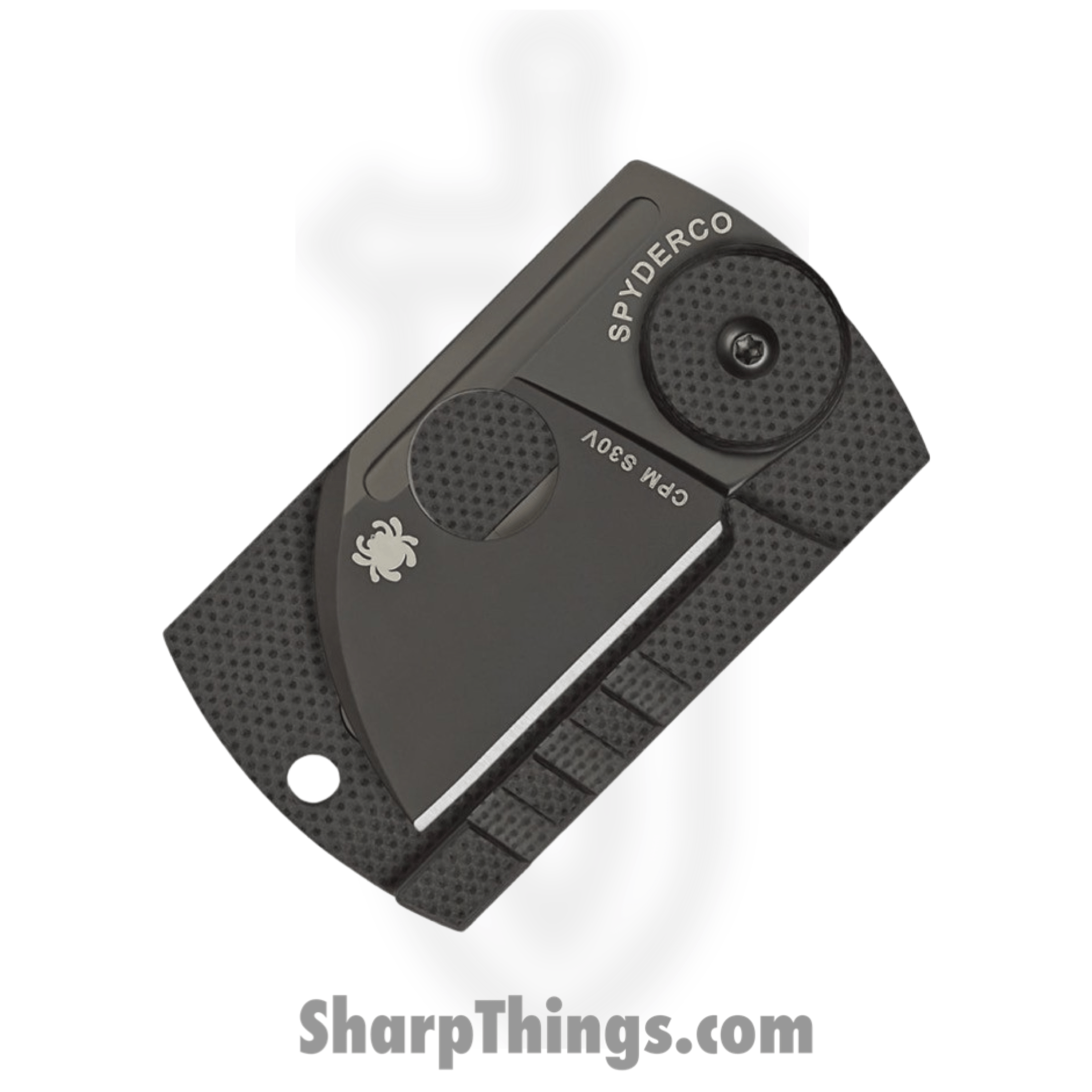 Spyderco - SC188CFBBKP - Dog Tag Non-Locking - Folding Knife - CPM-S30V Black Sheepsfoot - Carbon Fiber G10 - Black - Image 8