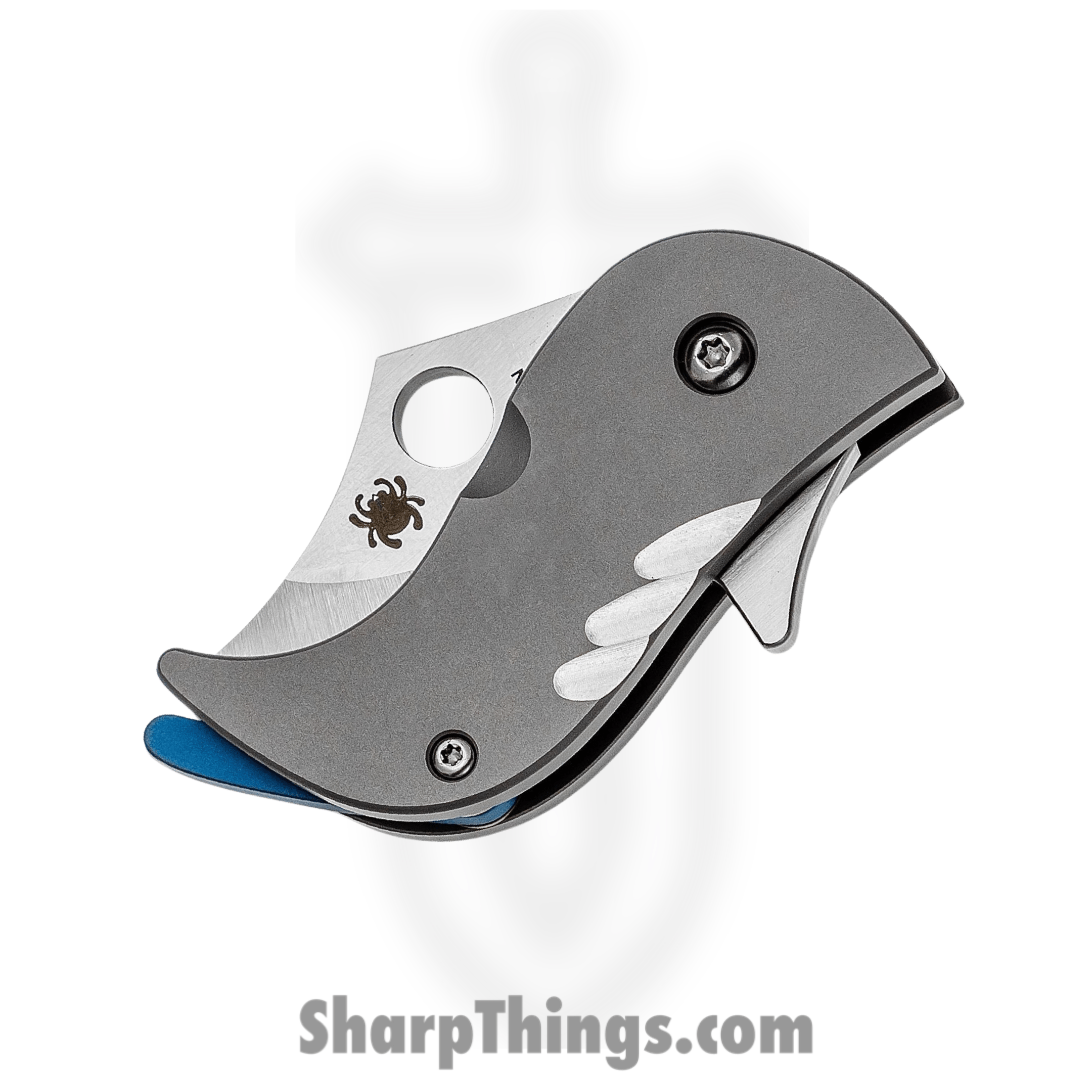 Spyderco - SC256TIP - Pochi Reeve Integral Lock - Folding Knife - CPM-S45VN Satin Clip Point - Titanium - Gray - Image 10