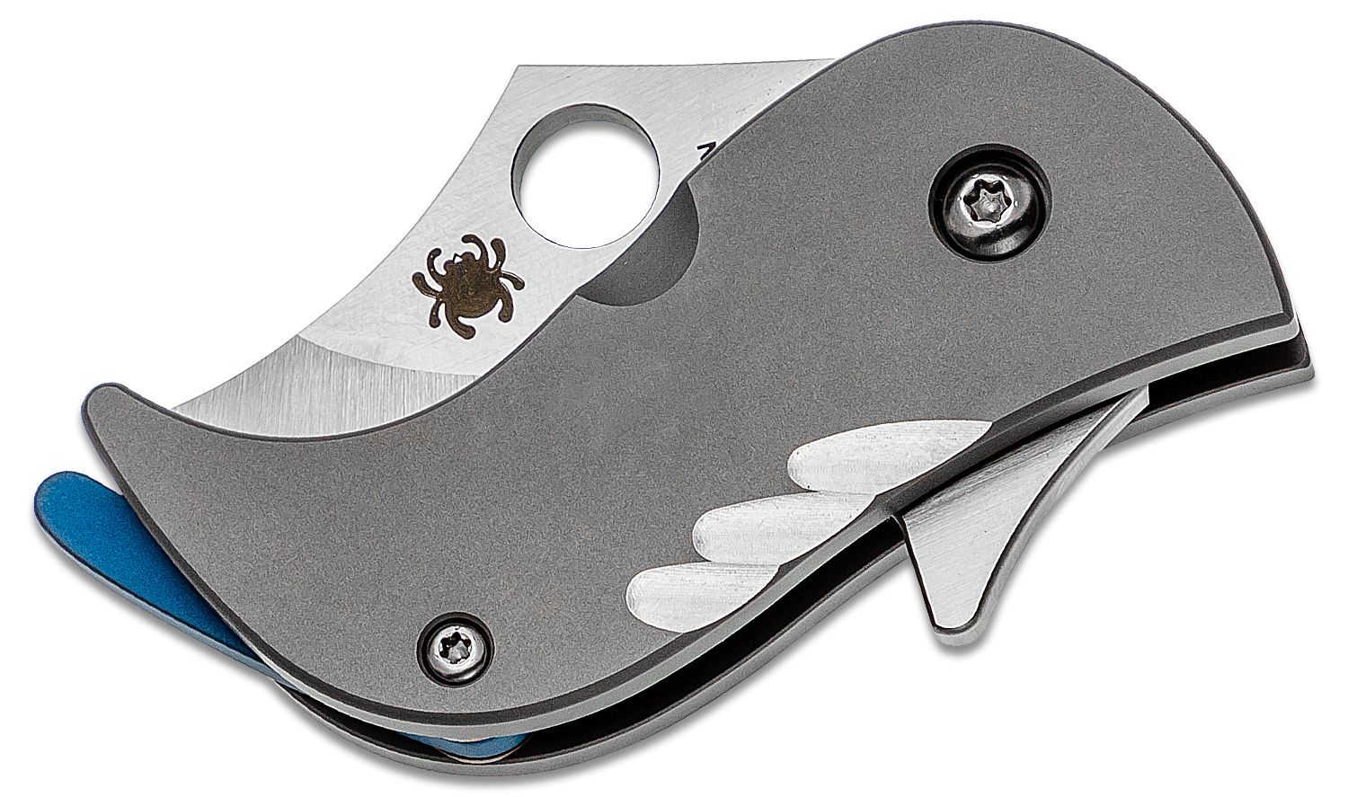 Spyderco - SC256TIP - Pochi Reeve Integral Lock - Folding Knife - CPM-S45VN Satin Clip Point - Titanium - Gray - Image 14