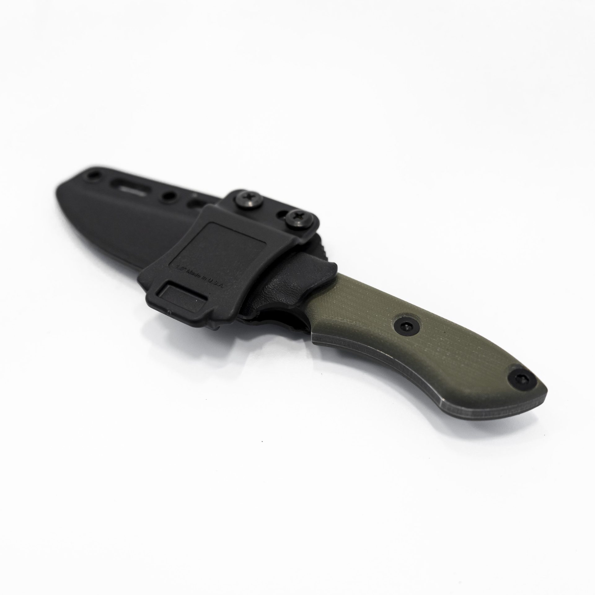 T.Kell Knives - StrikerODBG - Striker - Fixed Blade Knife - 1095 Nickle Boron Coated Clip Point - G10 - OD Green Standard Bullet Grip - Image 12