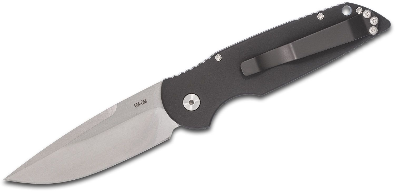 ProTech - TR-3 L-1 - Tactical Response 3 Left Handed - Automatic Knife - 154CM Stonewash Clip Point - 6061-T6 Aluminum Grooved - Black - Image 18