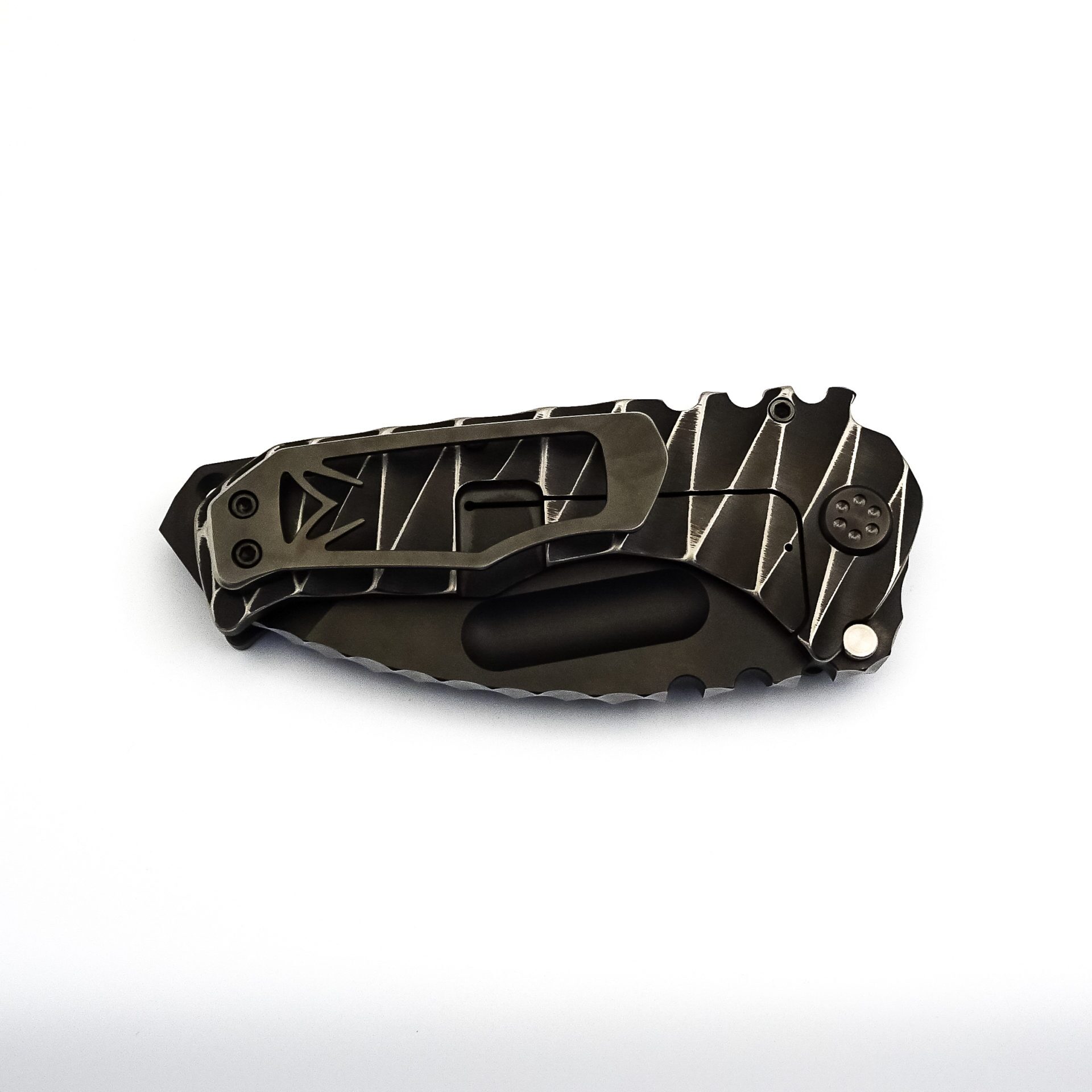 Medford Knife - MK013SPT-30PV-TPCB-BP - Praetorian Ti Tanto Blade - S35VN Titanium - Multi Color Lightning - Image 8