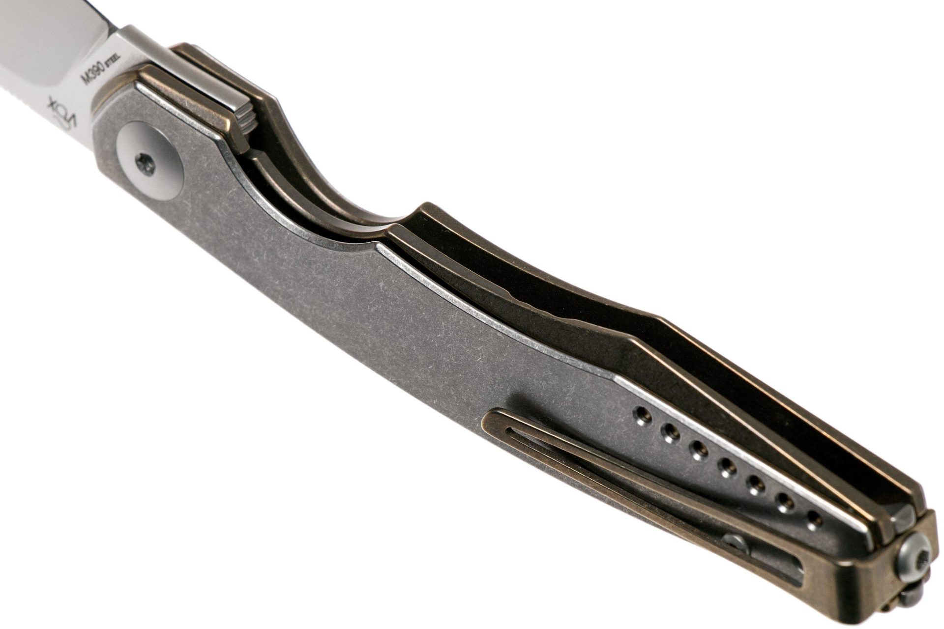 Viper - V597BRTI - Belone - Folding Knife - M390 Satin Clip Point - Titanium - Bronze - Image 11